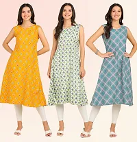 Fancy American Crepe Kurtis for Women Pack Of 3-thumb3