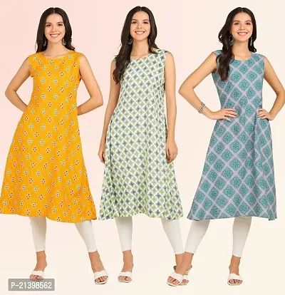 Fancy American Crepe Kurtis for Women Pack Of 3-thumb4