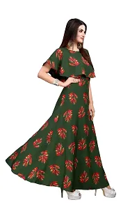 New Ethnic 4 you Women's Crepe Anarkali Gown_182 Green Color-thumb2