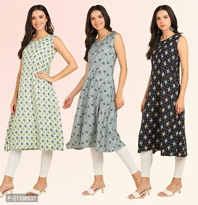 Fancy American Crepe Kurtis for Women Pack Of 3-thumb3