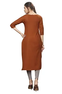 New Ethnic 4 You Women's Crepe Straight Kurta (etc173_XL_Brown_40)-thumb2