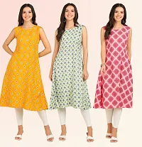 Fancy American Crepe Kurtis for Women Pack Of 3-thumb3