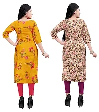 New Ethnic 4 You Women's American Crepe Straight Kurta (Combo Pack Of 2)-thumb1