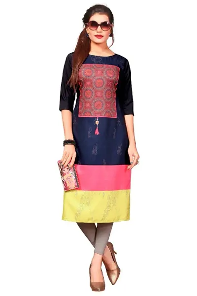 New Ethnic 4 You Women's Crepe Straight Kurta