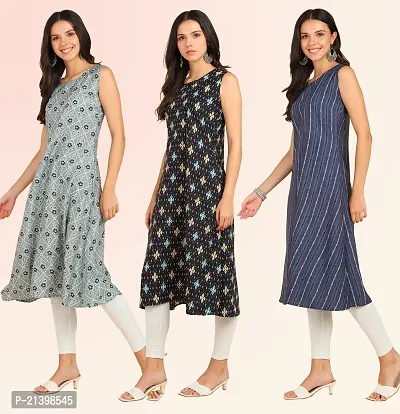 Fancy American Crepe Kurtis for Women Pack Of 3-thumb3