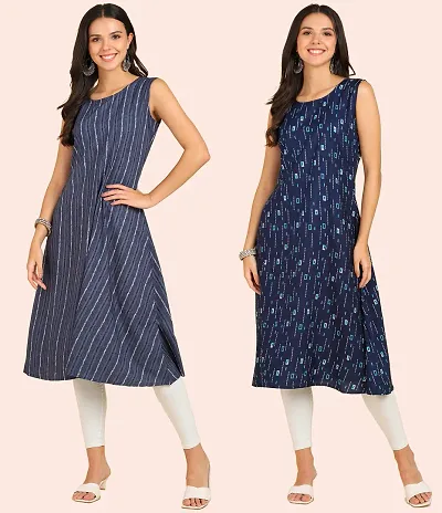 Fancy Sleeveless American Crepe Kurtis Pack