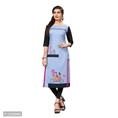 Stylish Crepe Printed Kurti For Women-thumb0