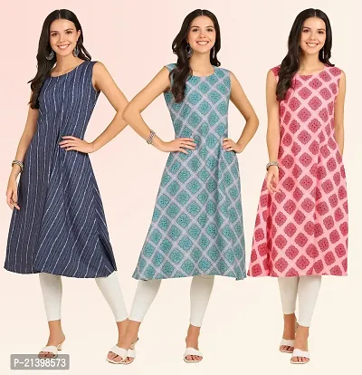 Fancy American Crepe Kurtis for Women Pack Of 3-thumb4