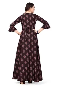 Stylish Red Crepe Ethnic Gowns For Women-thumb1