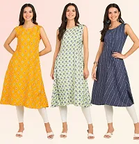 Fancy American Crepe Kurtis for Women Pack Of 3-thumb3