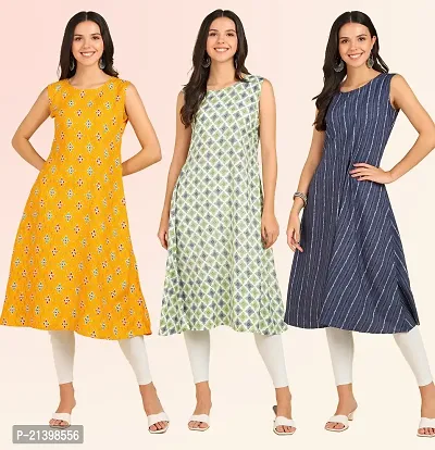 Fancy American Crepe Kurtis for Women Pack Of 3-thumb4