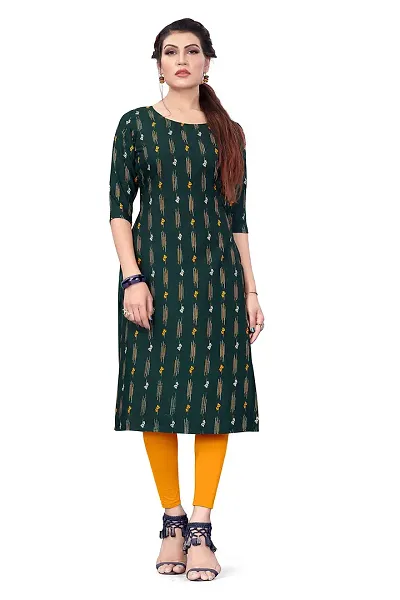 Women's Full-Stitched Crepe Straight Kurti