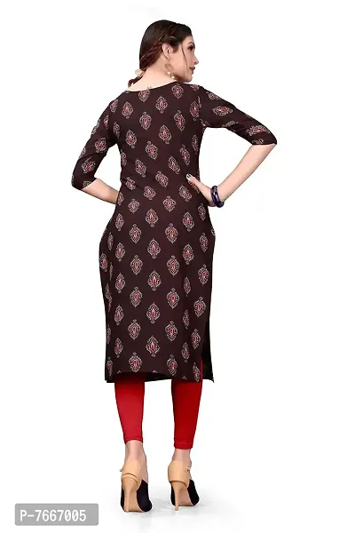 New Ethnic 4 You Women's Crepe Straight Cut Kurta_(Kurti-196_Maroon Color)-thumb2