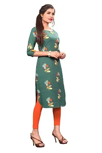 New Ethnic 4 You Women's Crepe Straight Kurta (PK29-L_Green_Large)-thumb3