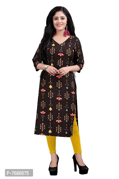 New Ethnic 4 You Women's American Crepe Straight Kurta (Combo Pack Of 2)-thumb4