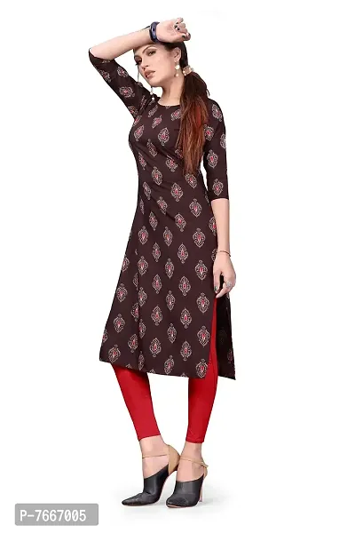 New Ethnic 4 You Women's Crepe Straight Cut Kurta_(Kurti-196_Maroon Color)-thumb4