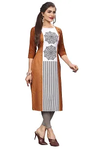 New Ethnic 4 You Women's Crepe Straight Kurta (etc173_XL_Brown_40)-thumb3