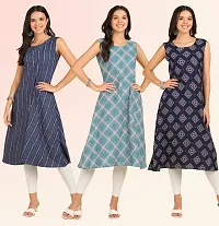 Fancy American Crepe Kurtis for Women Pack Of 3-thumb3