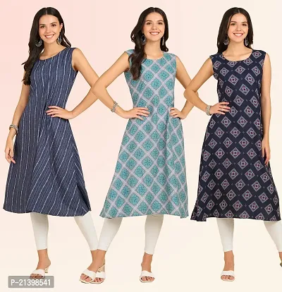 Fancy American Crepe Kurtis for Women Pack Of 3-thumb4