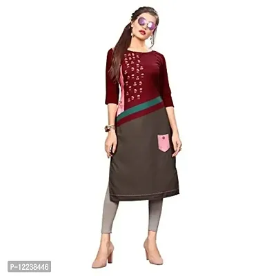 Stylish Crepe Printed Kurti For Women-thumb0