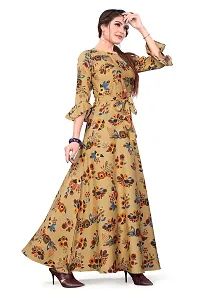 Beautiful Beige Crepe Ethnic Gowns For Women-thumb2