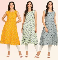 Fancy American Crepe Kurtis for Women Pack Of 3-thumb3