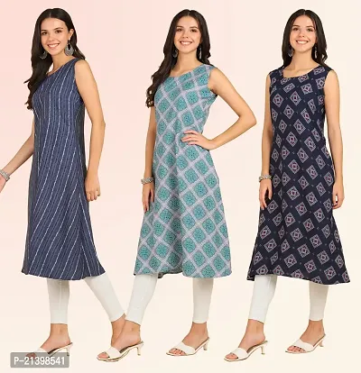 Fancy American Crepe Kurtis for Women Pack Of 3-thumb3