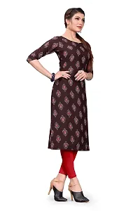 New Ethnic 4 You Women's Crepe Straight Cut Kurta_(Kurti-196_Maroon Color)-thumb2