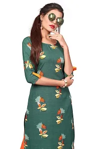 New Ethnic 4 You Women's Crepe Straight Kurta (PK29-L_Green_Large)-thumb2