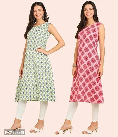 Fancy American Crepe Kurtis for Women Pack Of 2-thumb3