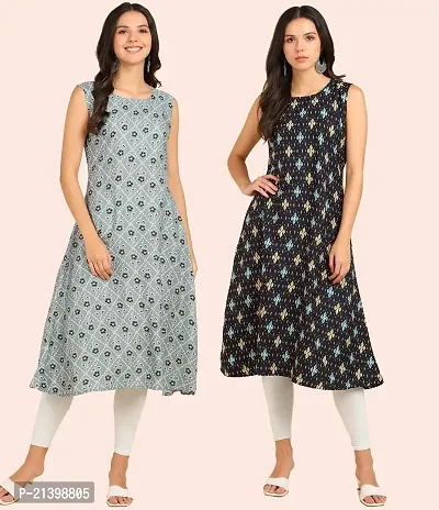 Fancy American Crepe Kurtis for Women Pack Of 2-thumb0