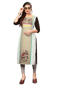 New Ethnic 4 You Women's Crepe Straight Kurta (3377_L_Multicolored _Large)-thumb3