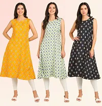 Fancy American Crepe Kurtis for Women Pack Of 3-thumb3