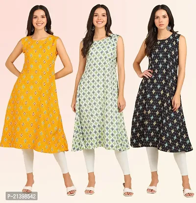 Fancy American Crepe Kurtis for Women Pack Of 3-thumb4