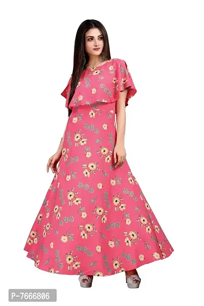 New Ethnic 4 you Women's Crepe Anarkali Gown_188 Pink Color-thumb5