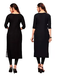 New Ethnic 4 You Women's American Crepe Straight Kurta (Combo Pack Of 2)-thumb1