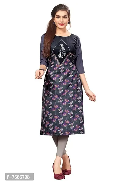 New Ethnic 4 You Women's Crepe Straight Kurta-thumb0