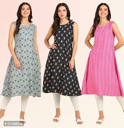 Fancy American Crepe Kurtis for Women Pack Of 3-thumb4