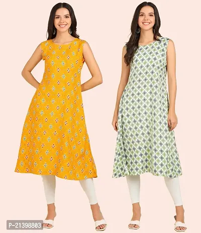 Fancy American Crepe Kurtis for Women Pack Of 2-thumb0