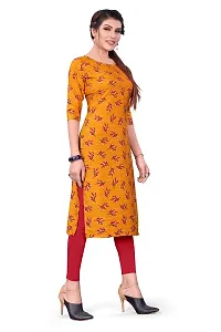 New Ethnic 4 You Women's Crepe Straight Cut Kurta_(Kurti-191_Orange Color)-thumb2