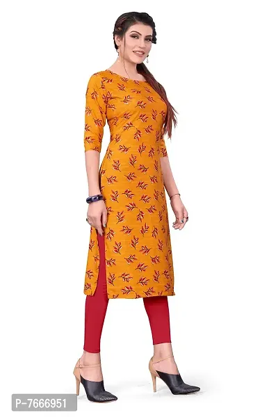 New Ethnic 4 You Women's Crepe Straight Cut Kurta_(Kurti-191_Orange Color)-thumb3