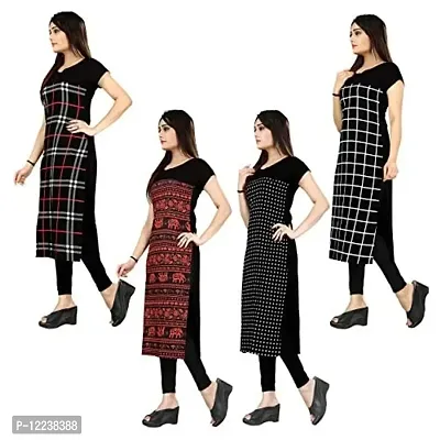 Stylish Crepe Printed Kurti For Women Pack Of 4-thumb3