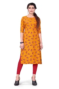 New Ethnic 4 You Women's Crepe Straight Cut Kurta_(Kurti-191_Orange Color)-thumb4