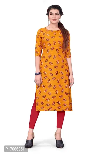 New Ethnic 4 You Women's Crepe Straight Cut Kurta_(Kurti-191_Orange Color)-thumb5