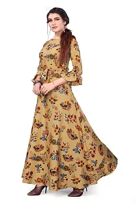 Beautiful Beige Crepe Ethnic Gowns For Women-thumb3