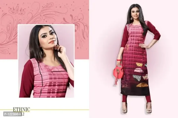 Stylish Crepe Printed Kurti For Women-thumb0