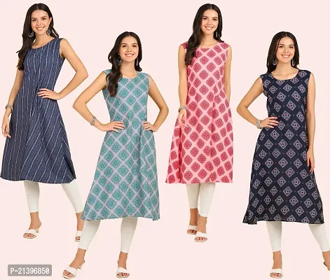 Fancy American Crepe Kurtis for Women Pack of 4