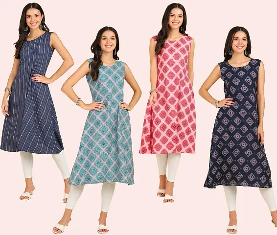 Fancy American Crepe Kurtis Pack of 4