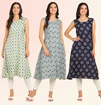 Fancy American Crepe Kurtis for Women Pack Of 3-thumb3