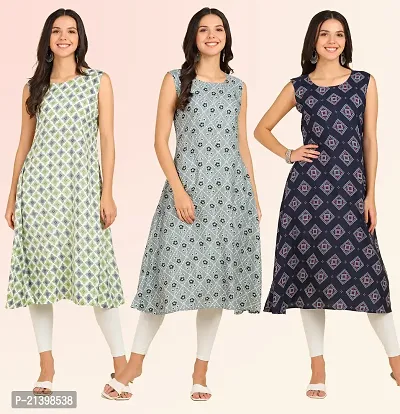 Fancy American Crepe Kurtis for Women Pack Of 3-thumb4